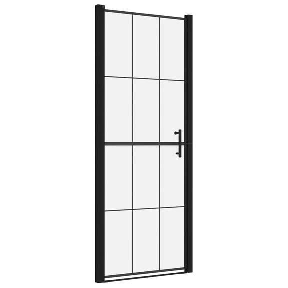 vidaXL Shower Door Shower Enclosure Screen for Bathroom Tempered Glass Black