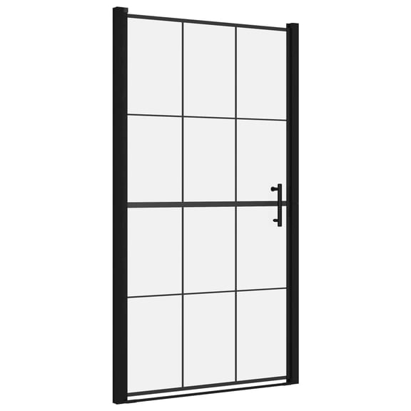 vidaXL Shower Door Shower Enclosure Screen for Bathroom Tempered Glass Black