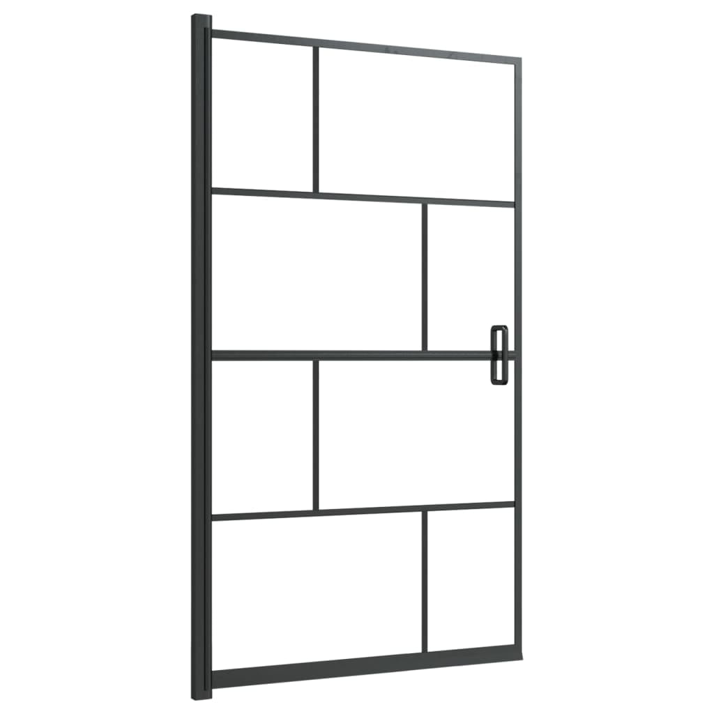 Black Aluminum and Glass Rectangle Shower Enclosure, 31.5'' x 55.1''