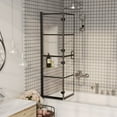 thumbnail image 1 of vidaXL Shower Enclosure Folding Shower Enclosure Shower Panel Screen ESG Black, 1 of 29