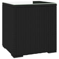 thumbnail image 1 of vidaXL Side Table Outdoor Patio Console Table Poly Rattan and Tempered Glass, 1 of 11