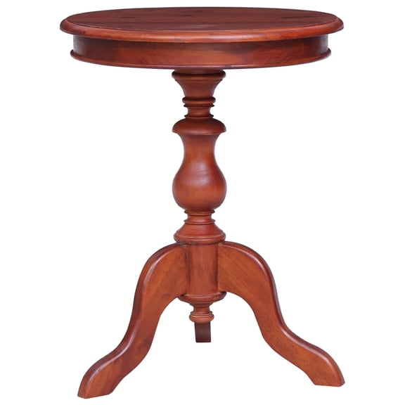 vidaXL Solid Mahogany Wood Round End Table, Brown