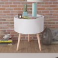 thumbnail image 1 of vidaXL Side Table with Serving Tray Accent Sofa End Table Furniture Round, 1 of 19