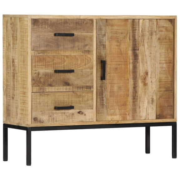 vidaXL Sideboard 34.6"x11.8"x28" Solid Mango Wood