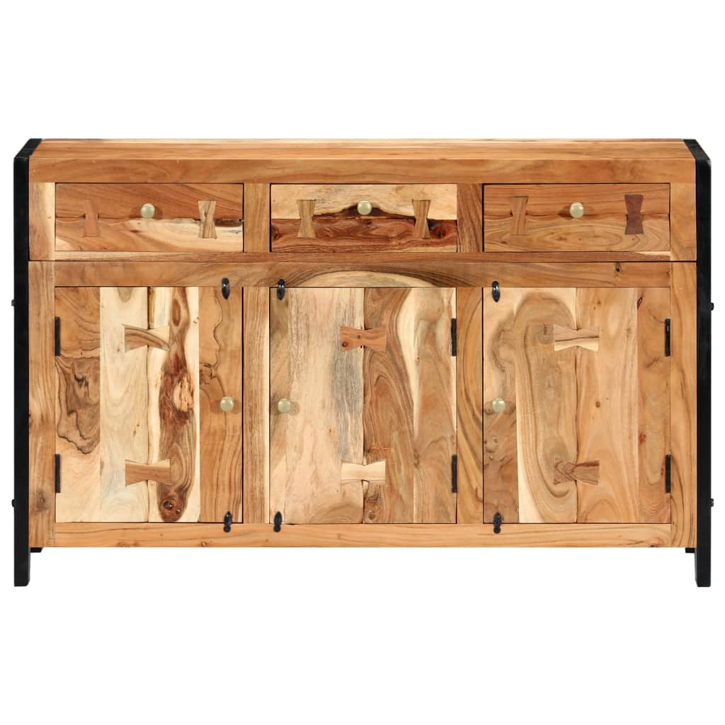 Handcrafted Acacia Wood Sideboard with Steel Legs - 47"x14"x30"