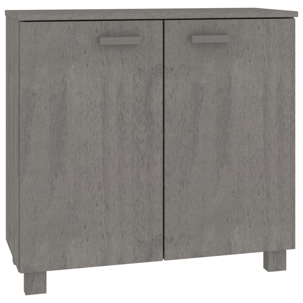 Light Gray Rustic Charm Solid Pine Wood Sideboard with Spacious Storage