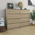 thumbnail image 1 of vidaXL Sideboard Sonoma Oak 55.1"x13.7"x39" Chipboard, 1 of 36