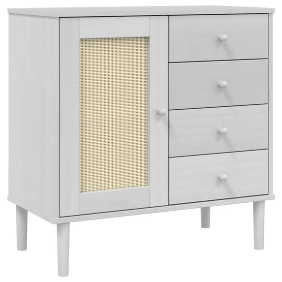 vidaXL Sideboard Storage Cupboard Furniture SENJA Rattan Look Solid Wood Pine