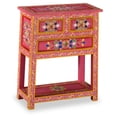 thumbnail image 1 of vidaXL Sideboard with Drawers Buffet Cabinet Solid Wood Mango Pink/Turquoise, 1 of 17