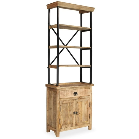 vidaXL Sideboard with Shelves Solid Mango Wood 25.6"x11.8"x70.9"