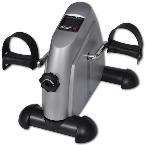 vidaXL Silver Mini Exercise Bike with Plastic Flywheel