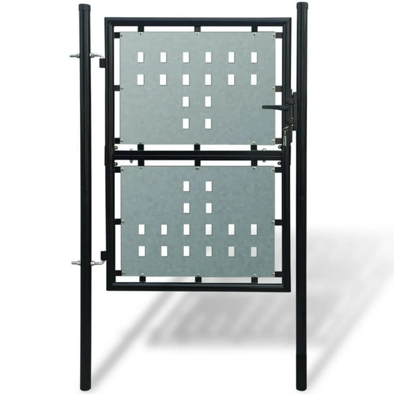 vidaXL Single Door Fence Gate Outdoor Garden Patio Entrance Barrier Black