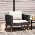 thumbnail image 1 of vidaXL Single Patio Sofa with Cushions Poly Rattan Black, 1 of 10