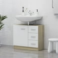 thumbnail image 1 of vidaXL Sink Cabinet White and Sonoma Oak 24.8"x11.8"x21.3" Chipboard, 1 of 4