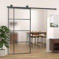 thumbnail image 1 of vidaXL Sliding Door Frosted ESG Glass and Aluminum 40.4"x80.7" Black, 1 of 5