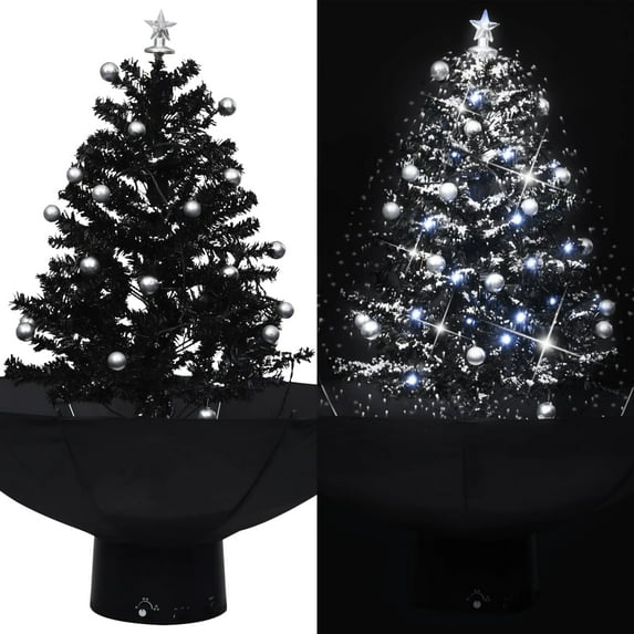 vidaXL Snowing Christmas Tree Artificial Xmas Tree with Umbrella Base PVC