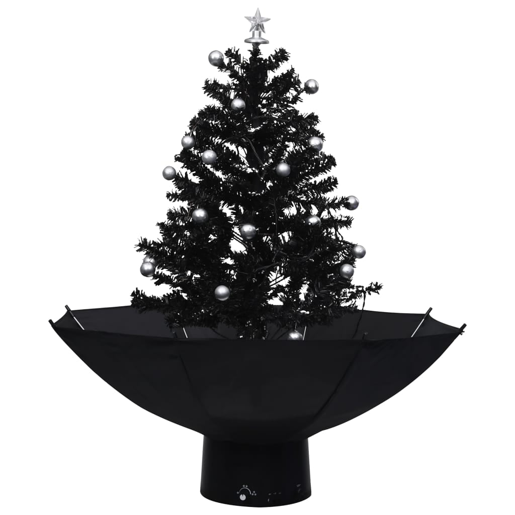 vidaXL Snowing Christmas Tree Artificial Xmas Tree with Umbrella Base