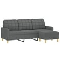 thumbnail image 1 of vidaXL Sofa Accent Upholstered 3-Seater Sofa Settee with Footstool Fabric, 1 of 6