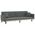 thumbnail image 1 of vidaXL Sofa Bed with Cup Holders Dark Gray Fabric, 1 of 9