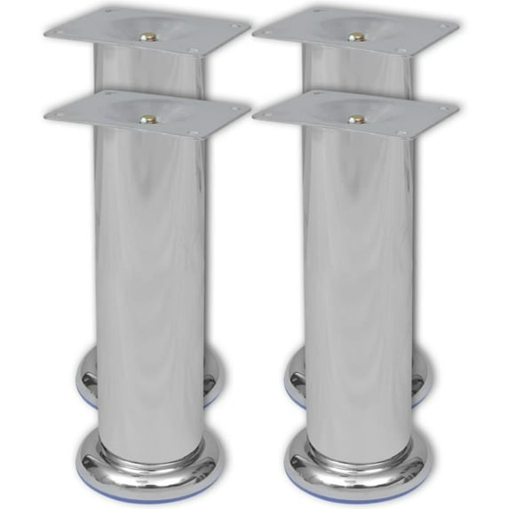 vidaXL 4 Round Sofa Legs Chrome 7.1"