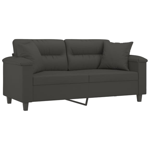 vidaXL Sofa Sectional Modern Couch with Pillows and Cushions Microfiber Fabric