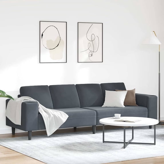 vidaXL Sofa Set Dark gray Velvet