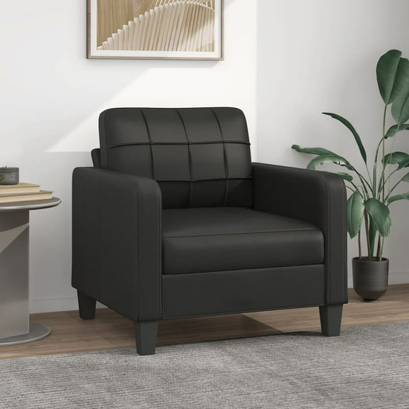 vidaXL Sofa Chair Black 23.6" Faux Leather
