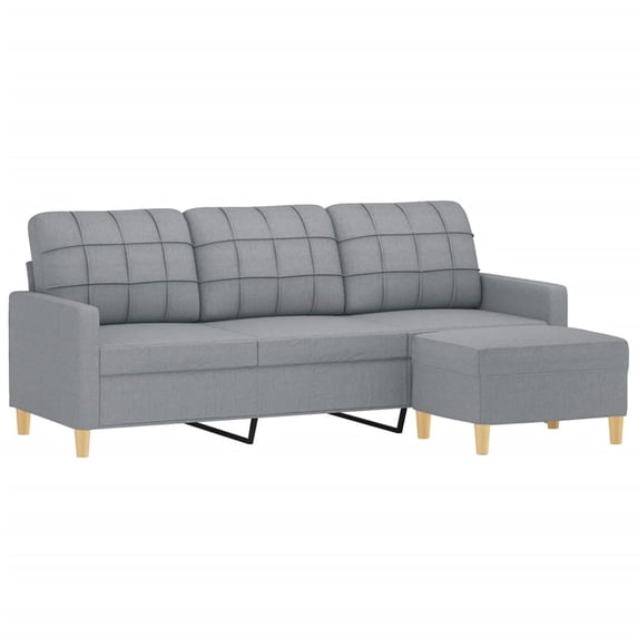 vidaXL Sofa with Footstool Upholstered Armchair Living Room 3-Seater Fabric