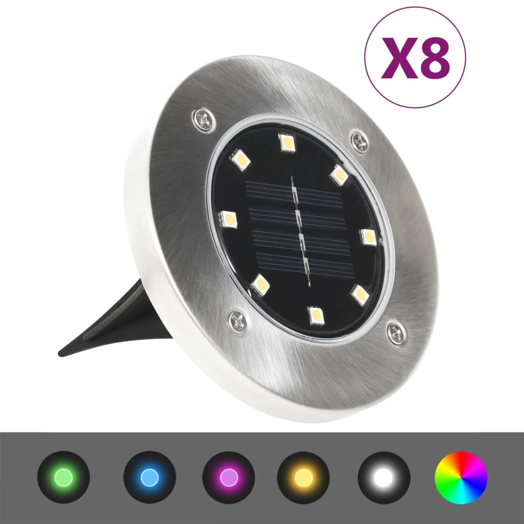 RGB Solar LED Ground Lights Multipack for Outdoor Pathways