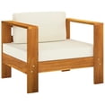 thumbnail image 1 of vidaXL Solid Acacia Wood Garden Chair with Cushion Outdoor Lounge Cream/Gray, 1 of 4