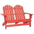 thumbnail image 1 of vidaXL Solid Fir Wood Adirondack Chairs, Red 2-Seater, 1 of 61