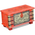 thumbnail image 1 of vidaXL Solid Mango Wood Storage Chest Box Trunk Living Room Decor Red/Blue, 1 of 18