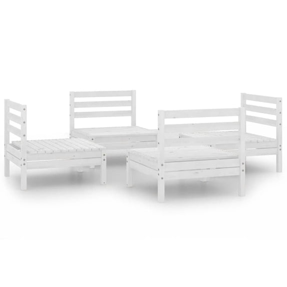 vidaXL Solid Pinewood Lounge Set 4 Piece Patio Garden Furniture Multi Colors