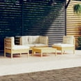 thumbnail image 1 of vidaXL Solid Pinewood Patio Lounge Set 5 Piece with Cushions Multi Colors, 1 of 6