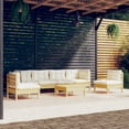 thumbnail image 1 of vidaXL Solid Pinewood Patio Lounge Set 7 Piece with Cushions Multi Colors, 1 of 6
