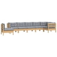 thumbnail image 1 of vidaXL Solid Pinewood Patio Lounge Set 8 Piece with Cushions Multi Colors, 1 of 17