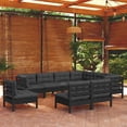 thumbnail image 1 of vidaXL Solid Pinewood Patio Lounge Set 9 Piece with Cushions Multi Colors, 1 of 25