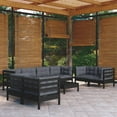 thumbnail image 1 of vidaXL Solid Pinewood Patio Lounge Set 9 Piece with Cushions Multi Colors, 1 of 44