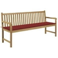 thumbnail image 1 of vidaXL Solid Teak Wood Garden Bench with Multi Colors Cushion Outdoor Seat, 1 of 44