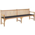 thumbnail image 1 of vidaXL Solid Teak Wood Garden Bench with Multi Colors Cushion Outdoor Seat, 1 of 3