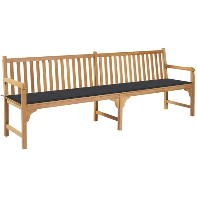 vidaXL Solid Teak Wood Garden Bench with Multi Colors Cushion Outdoor Seat