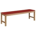 thumbnail image 1 of vidaXL Solid Teak Wood Garden Bench with Multi Colours Cushion 47.2"/59.1", 1 of 3