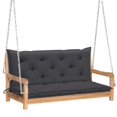 thumbnail image 1 of vidaXL Solid Teak Wood Swing Bench with Multi Colors Cushion Garden Seating, 1 of 85