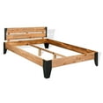 thumbnail image 1 of vidaXL Solid Wood Acacia Bed Frame Steel Queen Home Base 59.8"x79.9"/76"x79.9", 1 of 6