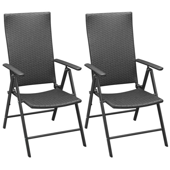 vidaXL Stackable Patio Chairs Outdoor Patio Wicker Dining Chair Poly ...