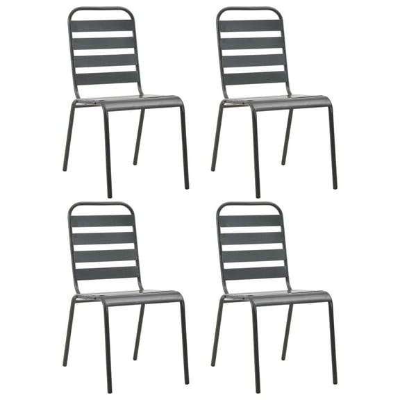 vidaXL Stackable Patio Chairs Outdoor Seating Stacking Dining Chair Steel
