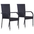 thumbnail image 1 of vidaXL Stackable Patio Chairs Outdoor Wicker Patio Dining Chair Poly Rattan, 1 of 5