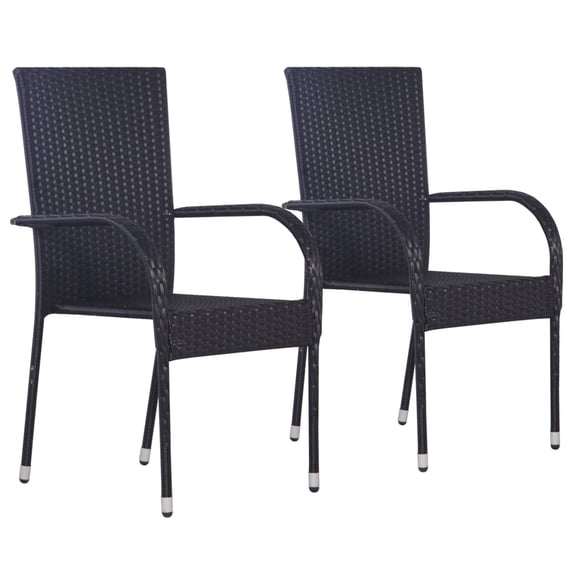 vidaXL Stackable Patio Chairs Outdoor Wicker Patio Dining Chair Poly Rattan