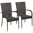 thumbnail image 1 of vidaXL Stackable Patio Chairs Outdoor Wicker Patio Dining Chair Poly Rattan, 1 of 4