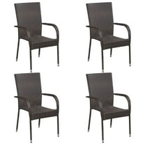 vidaXL Stackable Patio Chairs Outdoor Wicker Patio Dining Chair Poly Rattan